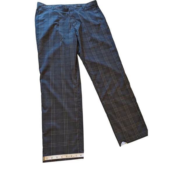 Slazenger Pants Mens 38x32 Plaid Golf Trousers Stretch Polyester Spandex Stretch - Picture 13 of 13